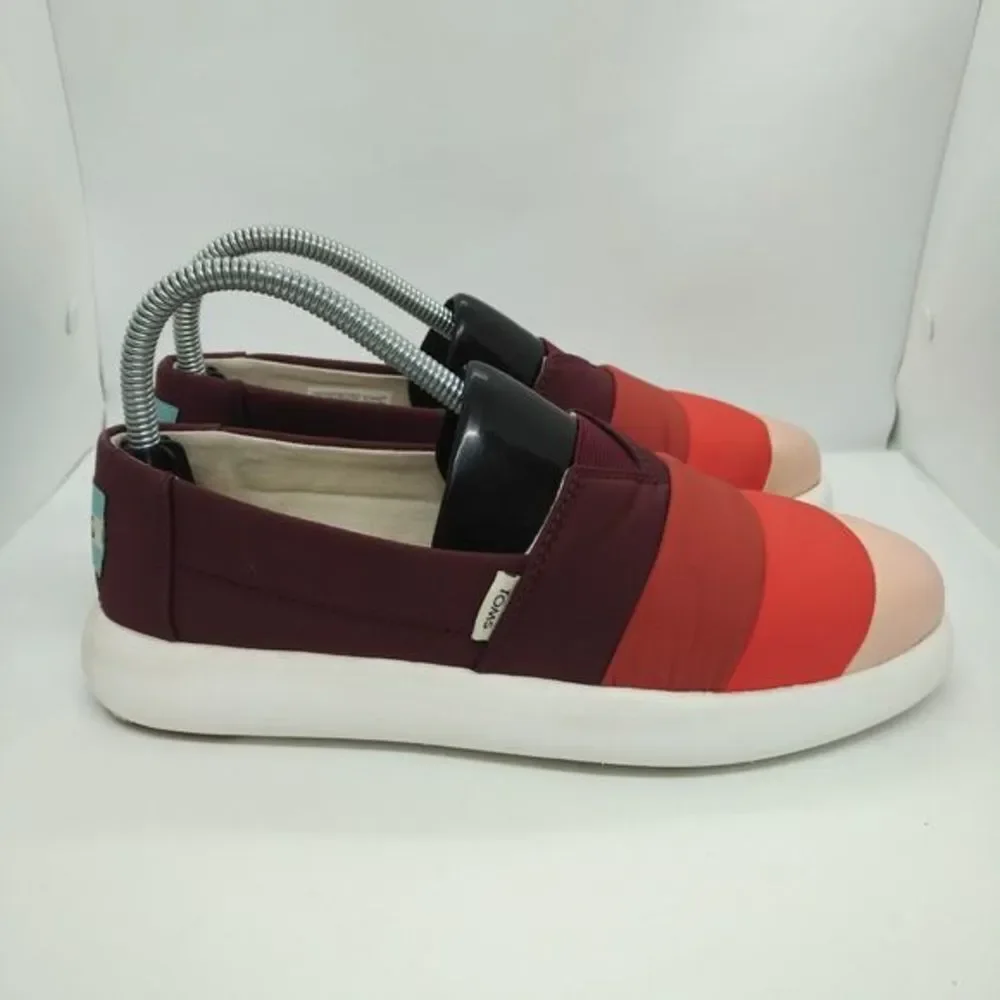 Toms Alpargata Mallow Damen Slip On Shoes‎ Women's Size 7.5 Red Toms Colorful